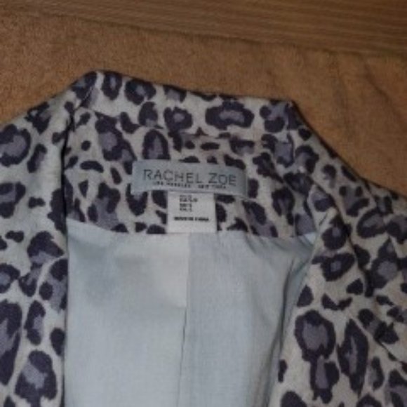 Rachel Zoe Linen Blend Leopard Print Blazer - Picture 5 of 5